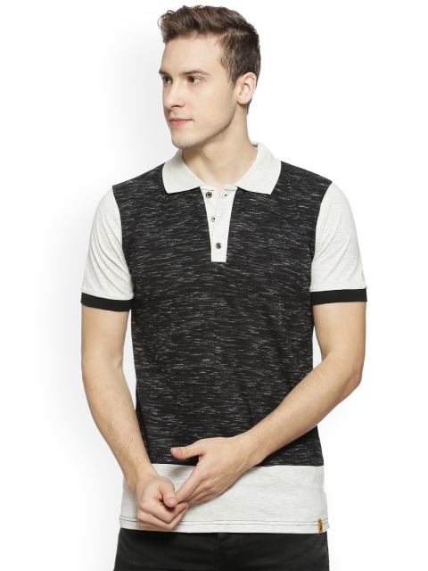 

Campus Sutra Men Black Colourblocked Polo Collar T-shirt
