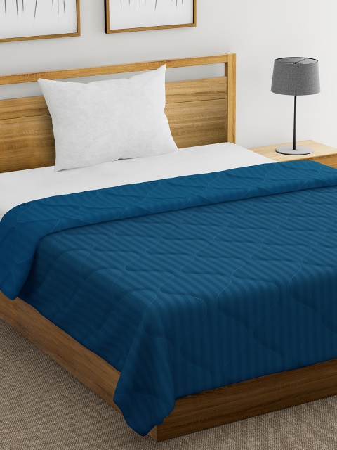 

Divine Casa Navy Blue Striped Mild Winter 150 GSM Single Bed Comforter