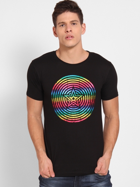 

Tantra Men Black Printed Round Neck T-shirt