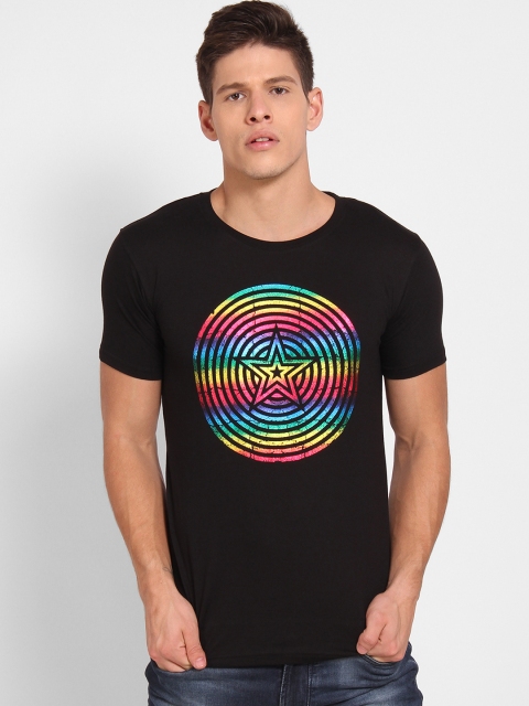 

Tantra Men Black Printed Round Neck T-shirt