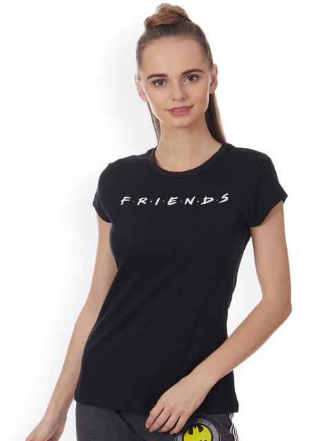 

Free Authority Women Black Friends Printed Round Neck T-Shirt