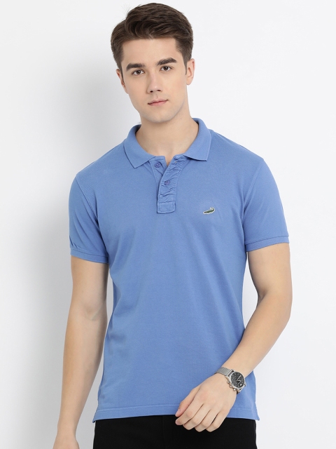 

Crocodile Men Blue Solid Polo Collar Slim Fit T-shirt