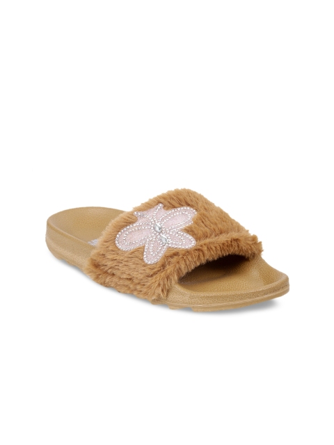 

meriggiare Women Tan Brown Embellished Sliders