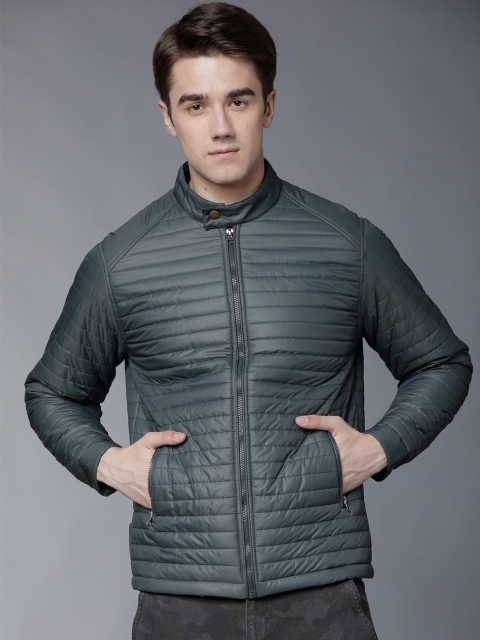 

LOCOMOTIVE Men Green Solid Puffer Jacket