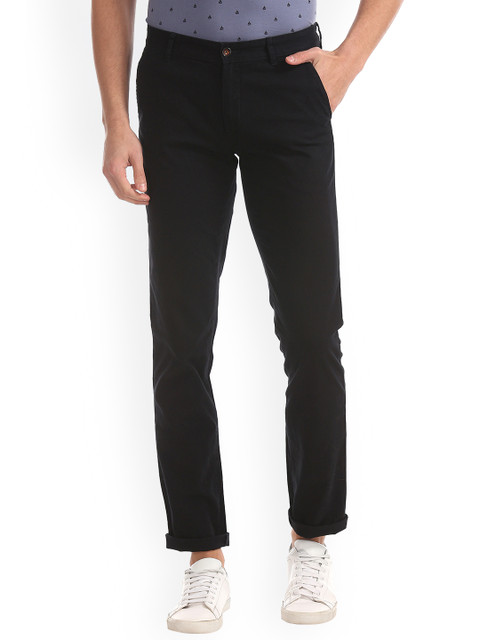 

Arrow Sport Men Black Slim Fit Solid Regular Trousers