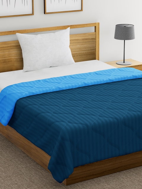 

Divine Casa Navy Blue & Blue Solid Mild Winter 150 GSM Single Bed Comforter
