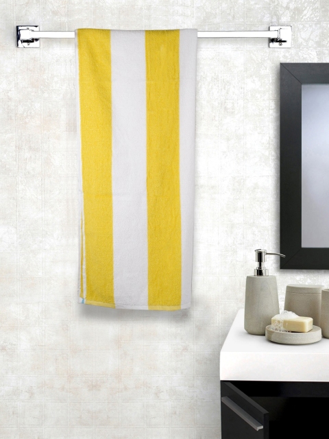 

Turkish Bath Unisex Yellow & White Striped Cotton Bath Towel