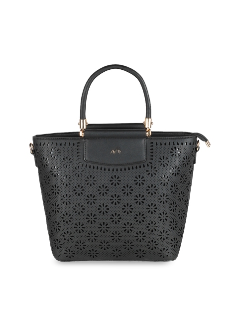 

Metro Black Self Design Handheld Bag