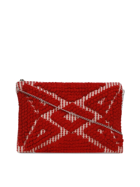 

Diwaah Red & Beige Self Design Sling Bag
