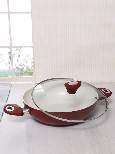 

BERGNER Red & White Kadhai With Lid