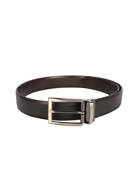 

Peter England Men Black Reversible Textured Belt