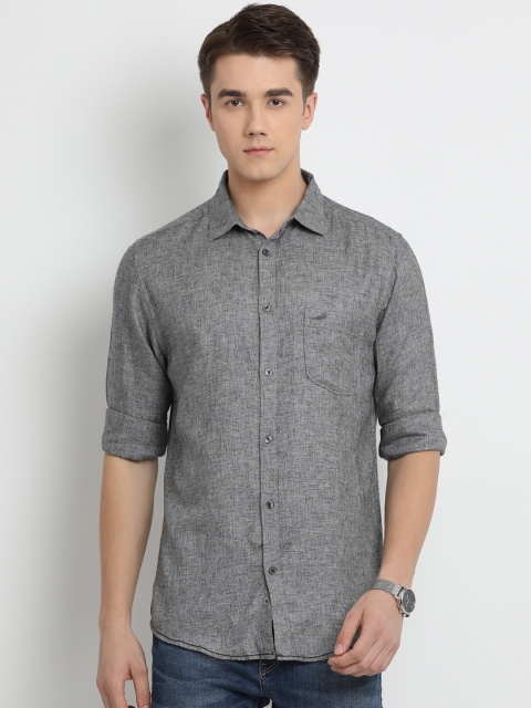 

Crocodile Men Grey Slim Fit Solid Casual Shirt