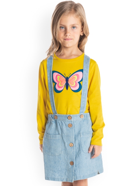 

Cherry Crumble Girls Blue Straight Skirt