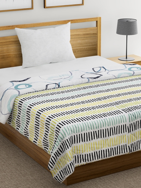 

Divine Casa Off-White & Blue Abstract Mild Winter 110 GSM Single Bed Comforter