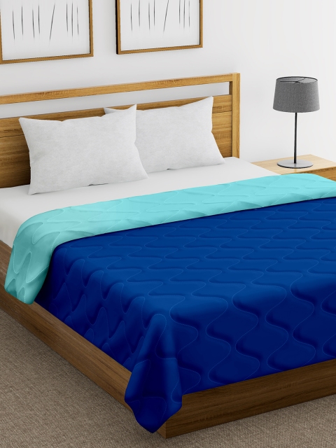 

Divine Casa Navy Blue & Turquoise Blue Solid Heavy Winter 210 GSM Double Bed Comforter