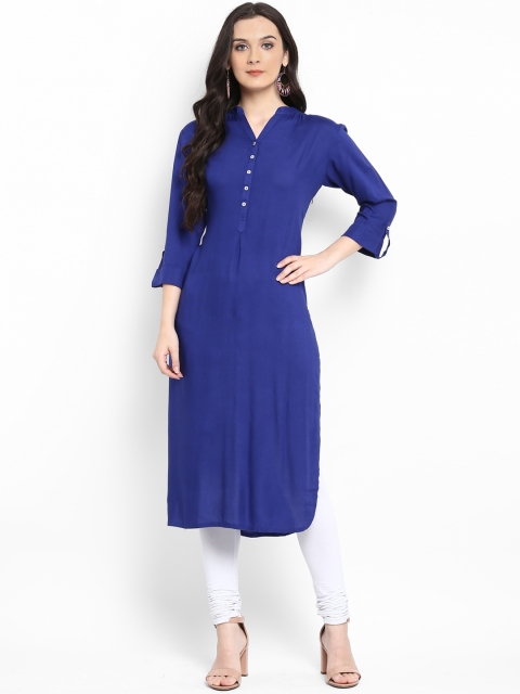 

Hapuka Women Blue Solid Kurta