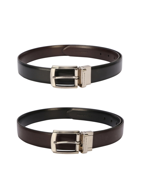 

Peter England Men Black Textured Reversible Belt