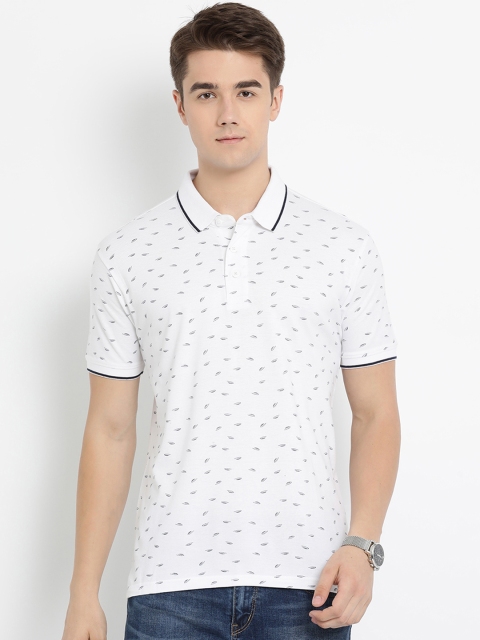 

Crocodile Men White Printed Polo Collar T-shirt