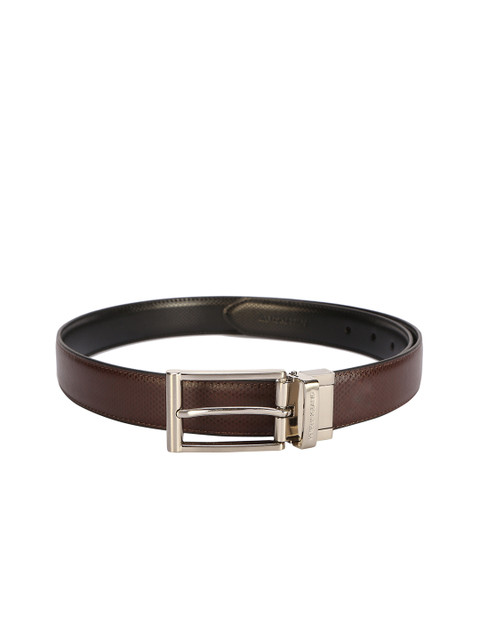

Peter England Men Black & Brown Reversible Textured Belt