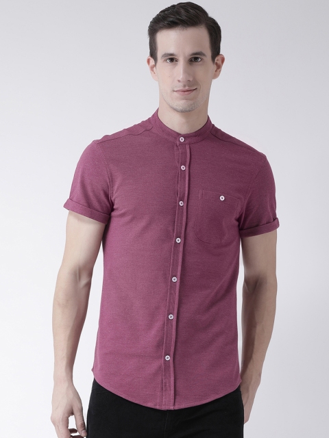 

Club York Men Mauve Slim Fit Solid Casual Shirt
