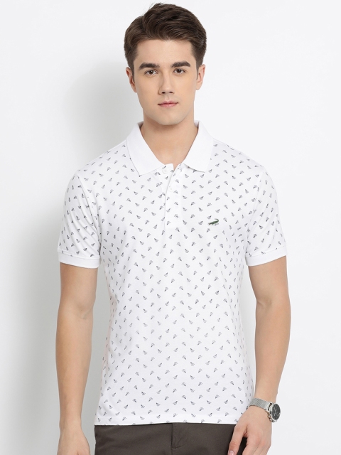 

Crocodile Men White Printed Polo Collar T-shirt