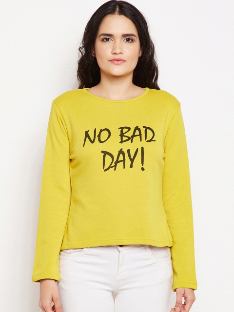 

Oxolloxo Women Yellow Printed Sweatshirt