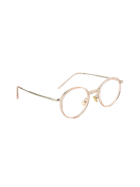 

Clark N Palmer Unisex Pink & Silver-Toned Solid Full Rim Oval Frames CNP-80007-C16