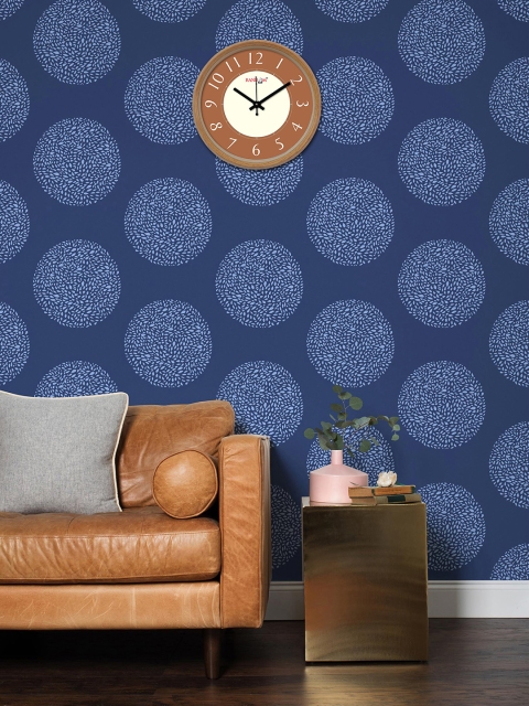 

RANDOM Brown Round Colourblocked Analogue Wall Clock