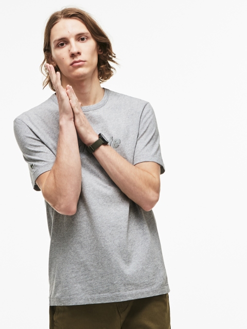 

Lacoste Men Grey Printed Round Neck T-shirt