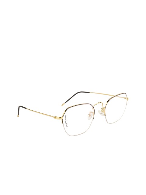 

Clark N Palmer Unisex Gold-Toned Solid Half Rim Square Frames CNP-G9060-C86