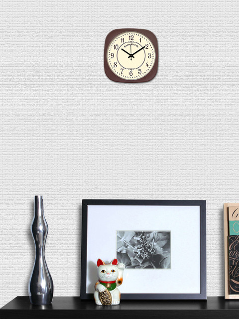 

RANDOM Cream-Coloured Square Solid Analogue Wall Clock RC-6380