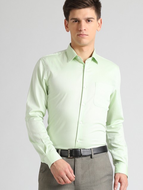 

Peter England Elite Men Green Slim Fit Solid Formal Shirt