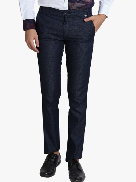 

LA LOFT Men Navy Blue Regular Fit Printed Chinos