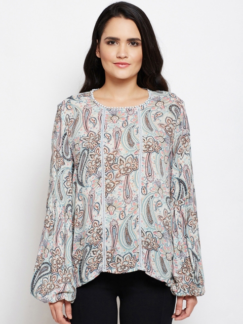 

Oxolloxo Women Grey Printed A-Line Top