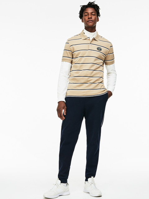 

Lacoste Men Beige Striped Polo Collar T-shirt