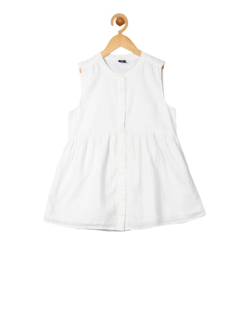 

GAP Girls White Square Dobby Top