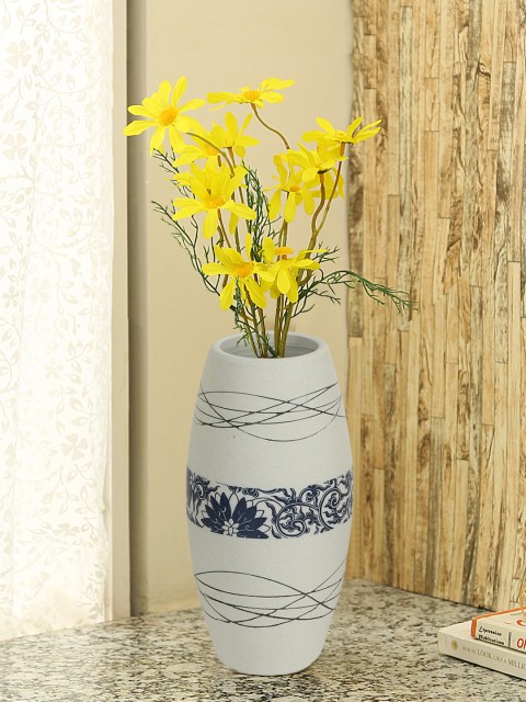 

Aapno Rajasthan White & Blue Ceramic Flower Vase