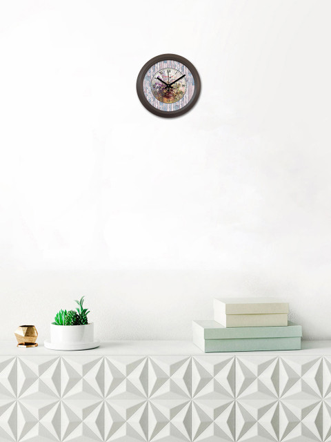 

RANDOM Multicoloured Round Printed 29.21 cm Analogue Wall Clock, Multi