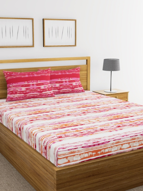 

BIANCA Multicoloured Abstract Flat 210 TC Cotton 1 King Bedsheet with 2 Pillow Covers, Multi