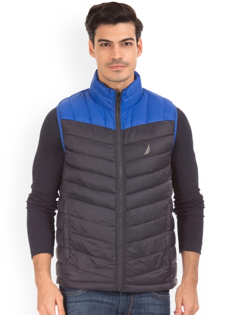 

Nautica Men Blue Colourblocked Reversible Puffer Jacket