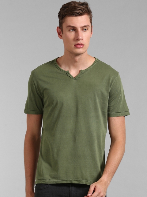 

GAP Men Green Essential Short Sleeve Notch T-Shirt