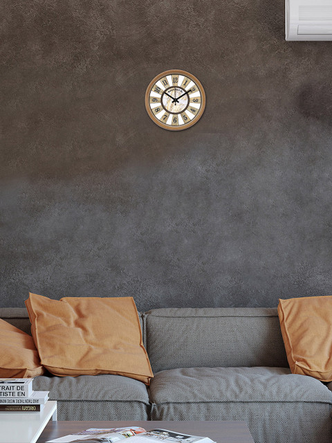 

RANDOM White Round Textured Analogue Wall Clock