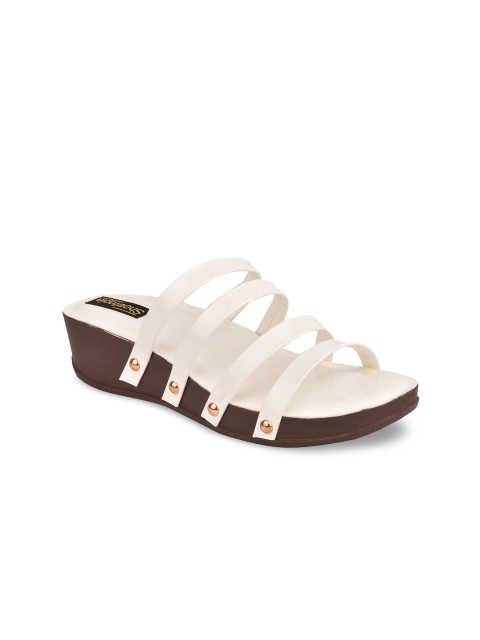 

Shoetopia Women White Solid Sandals