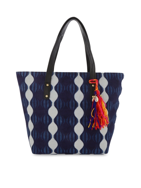 

Vivinkaa Blue & White Printed Shoulder Bag