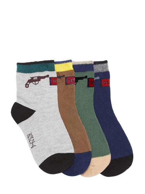 

Camey Kids Pack of 4 Patterned Above Ankle-Length Socks, Multi