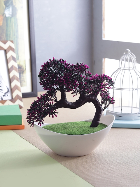 FOLIYAJ Green & Purple Artificial Plant