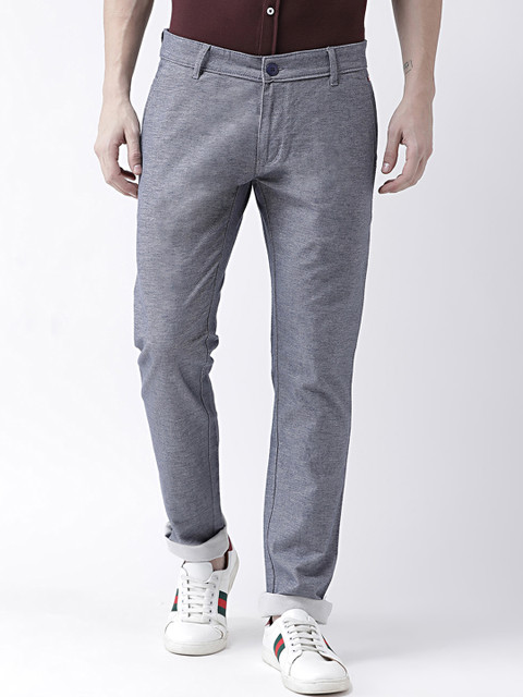 

FEVER Men Blue Slim Fit Solid Chinos