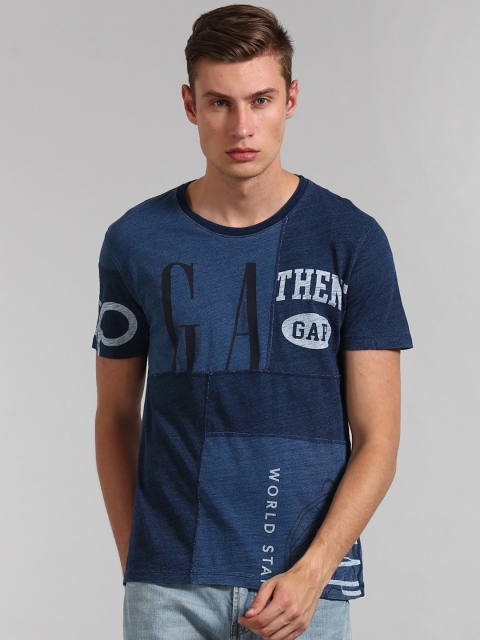 

GAP Men Blue Logo Remix Short Sleeve Crew Neck T-Shirt