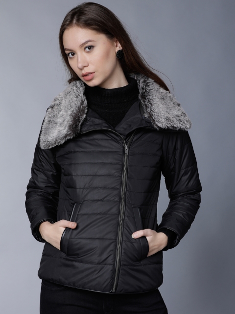 

Tokyo Talkies Women Black Solid Puffer Jacket