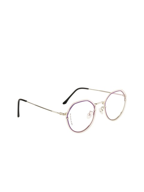 

Clark N Palmer Unisex Silver-Toned & Black Solid Rimless Oval Frames CNP-G9035-C28